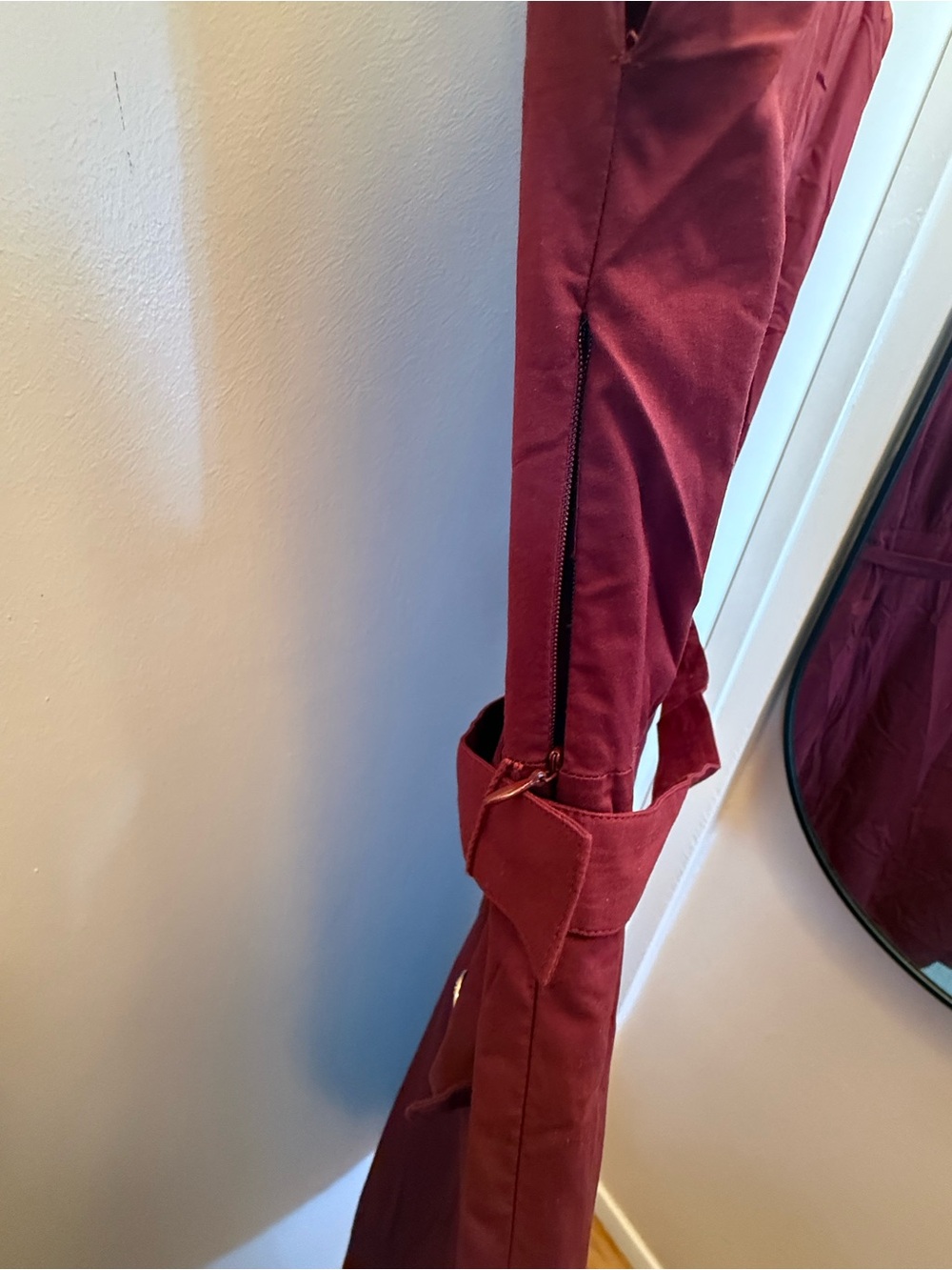 Ann Taylor Burgundy Sleeveless Belted Button Front Shirt Midi Dress Size 6